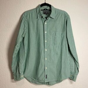 Abercrombie & Fitch Green Striped Casual Shirt